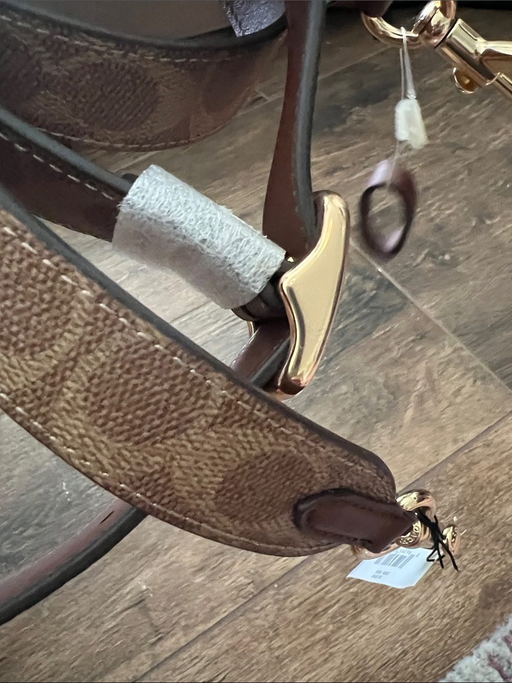 Coach Brown Signature Canvas Adjustable Crossbody Strap with Gold Hardware NWT - Picture 5 of 6